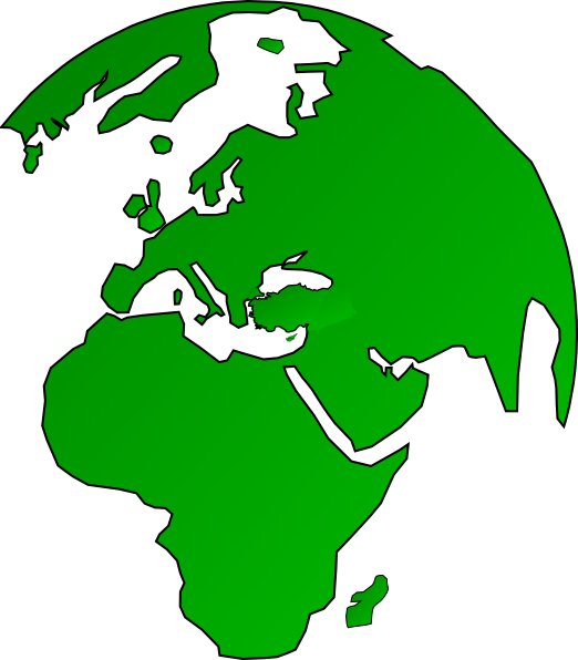 African Globe Map Green Clip Art At Clker - Africa And Europe Map Clip Art (522x596)