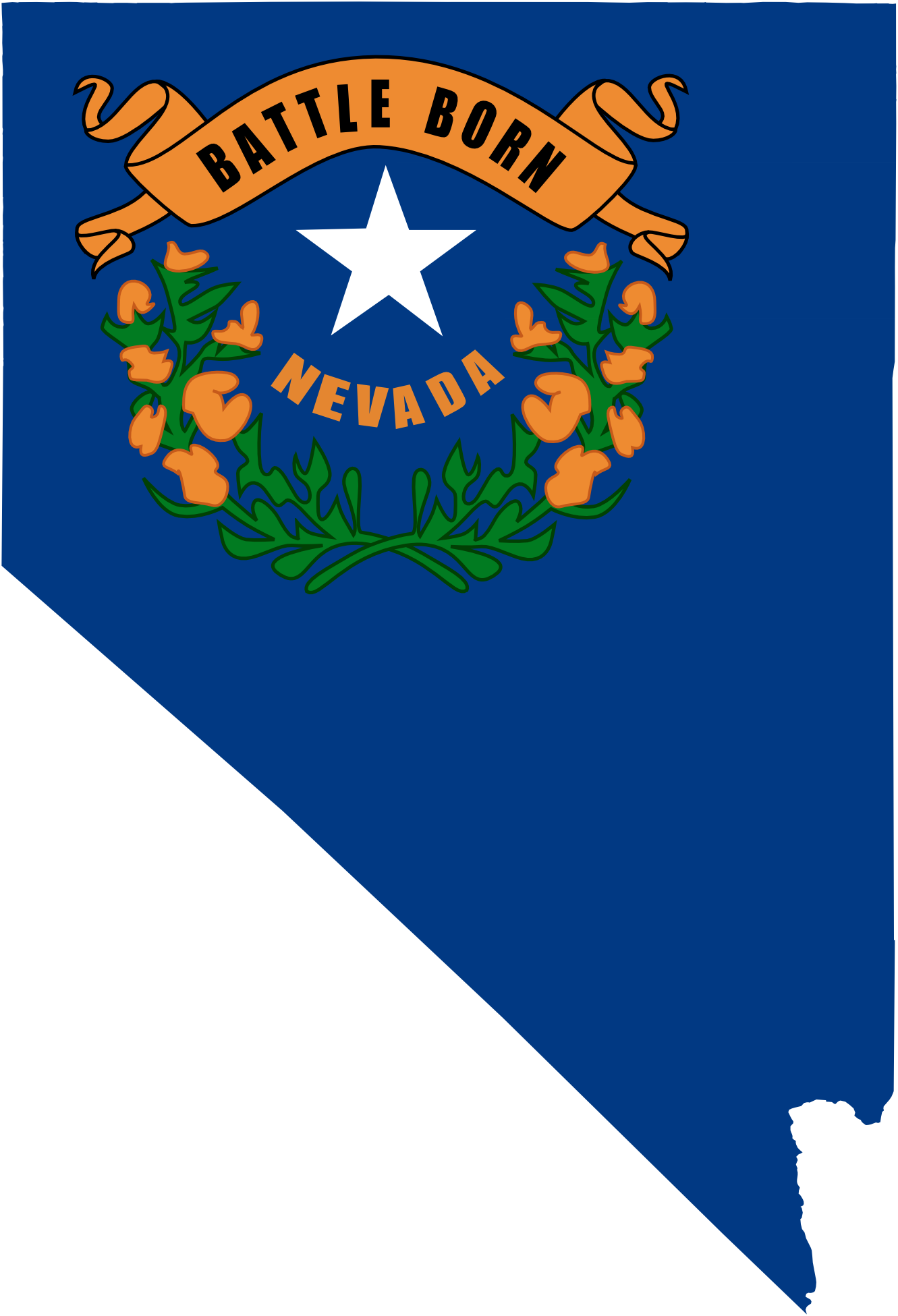 Flag Map Of Nevada Drapeau Clipart - Flag Of Nevada (2000x2931)