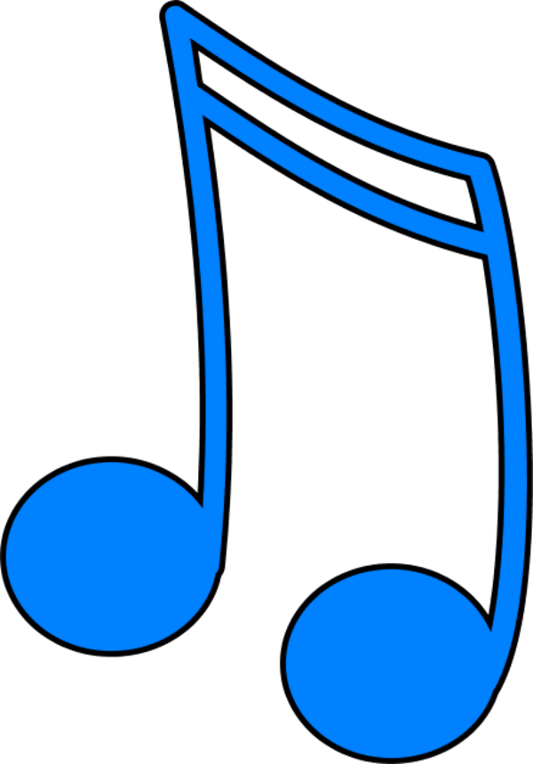 Color Clipart Music - Blue Music Note Clip Art (600x860)
