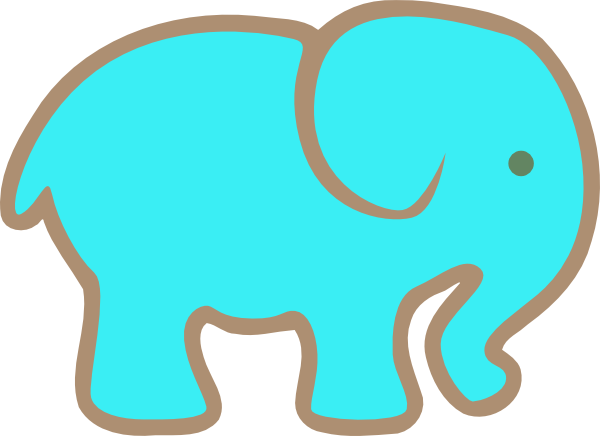 Blue Elephant Clip Art At Clker - Turquoise Elephant Clip Art (600x436)