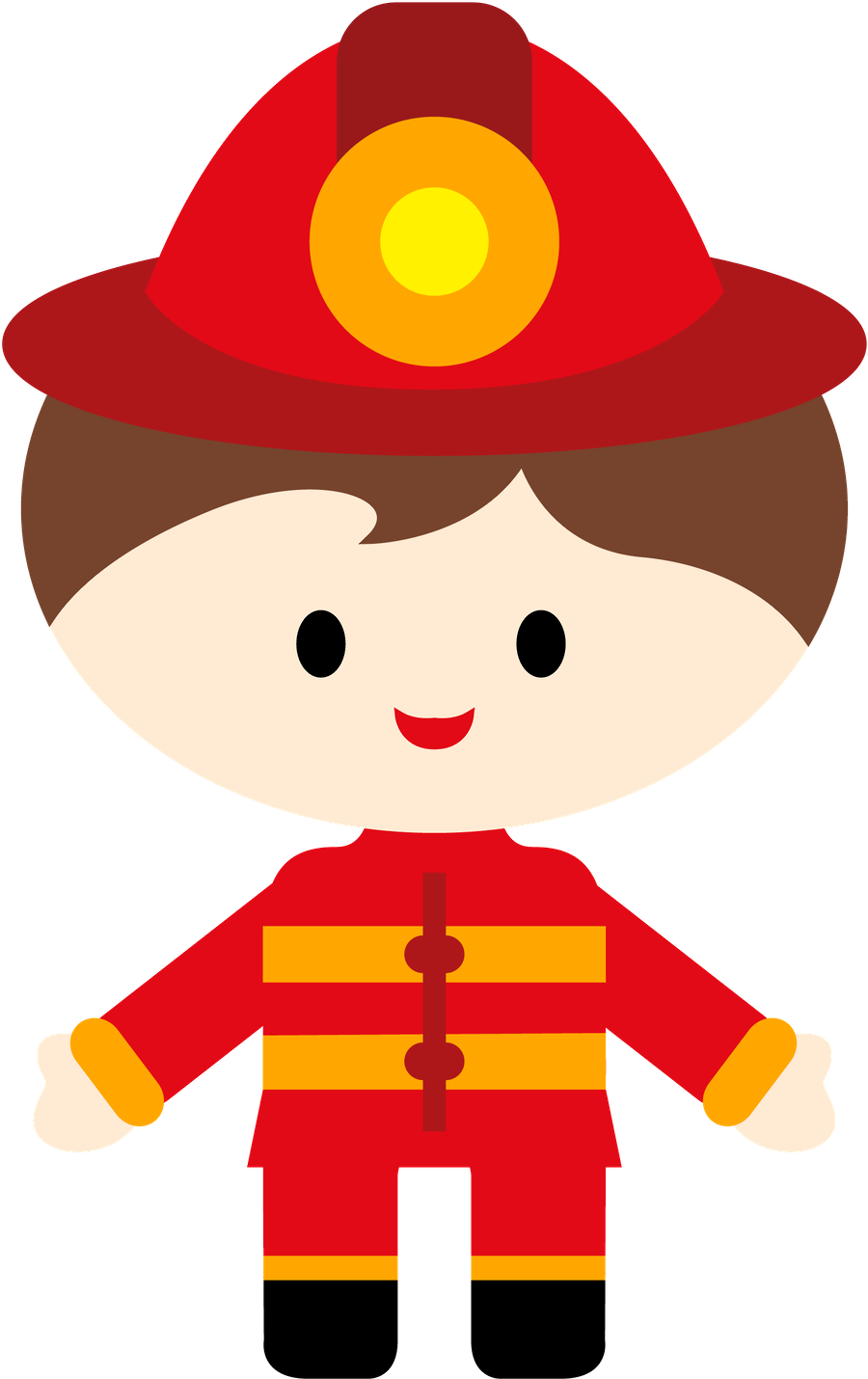 Bombeiros E Polícia - Desenho De Bombeiro Em Png (900x1430)