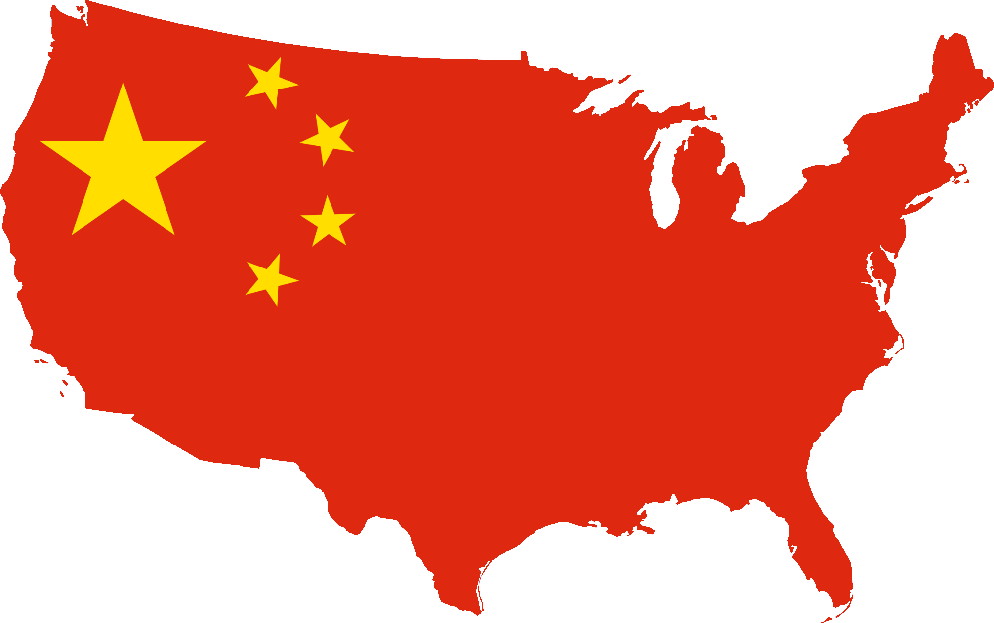 Chinese Clip Art - Usa Map In Black And White (2000x1253)