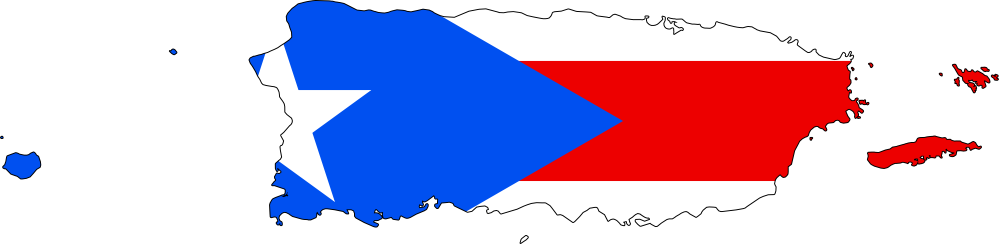 Map Puerto Rico Flag Clipart - Puerto Rico Map Cartoon (999x244)