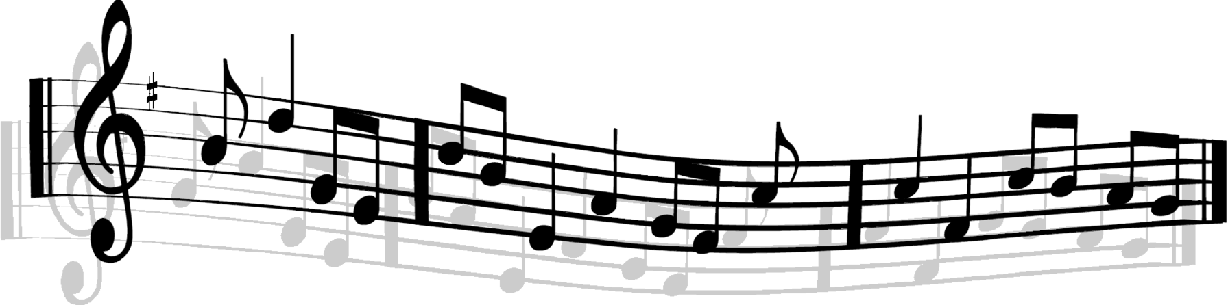Music Staff Clipart - Music Notes Clip Art (1791x446)