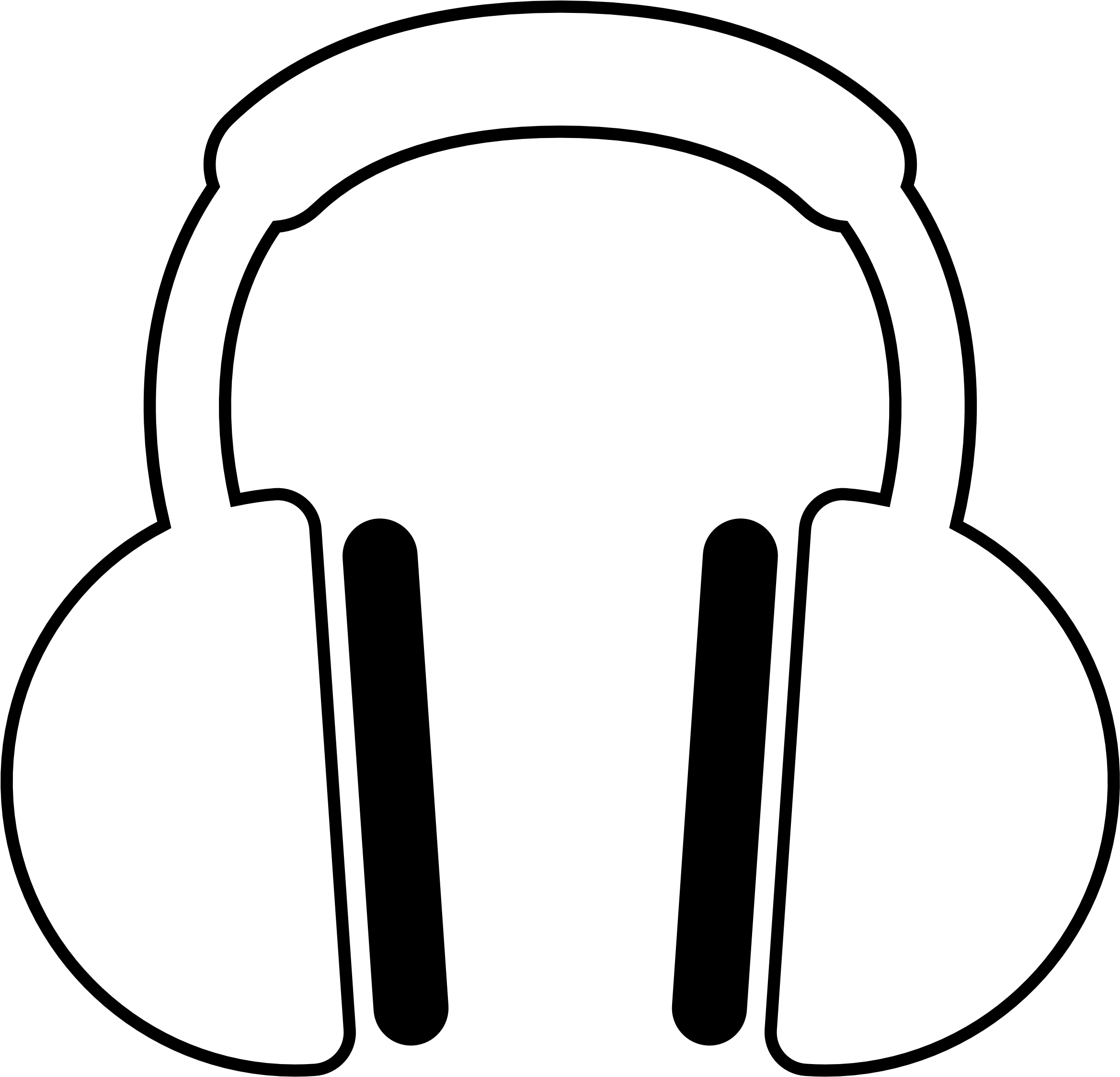 Listening To Music Clipart Black And White - Headphone Clipart (2555x2555)