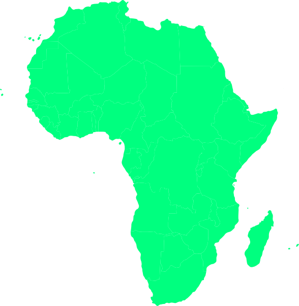 Africa Map Silhouette Png (588x600)
