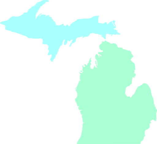 Michigan Map Clean Teal Clip Art Vector Online Royalty - Michigan Department Of Human Services (512x470)