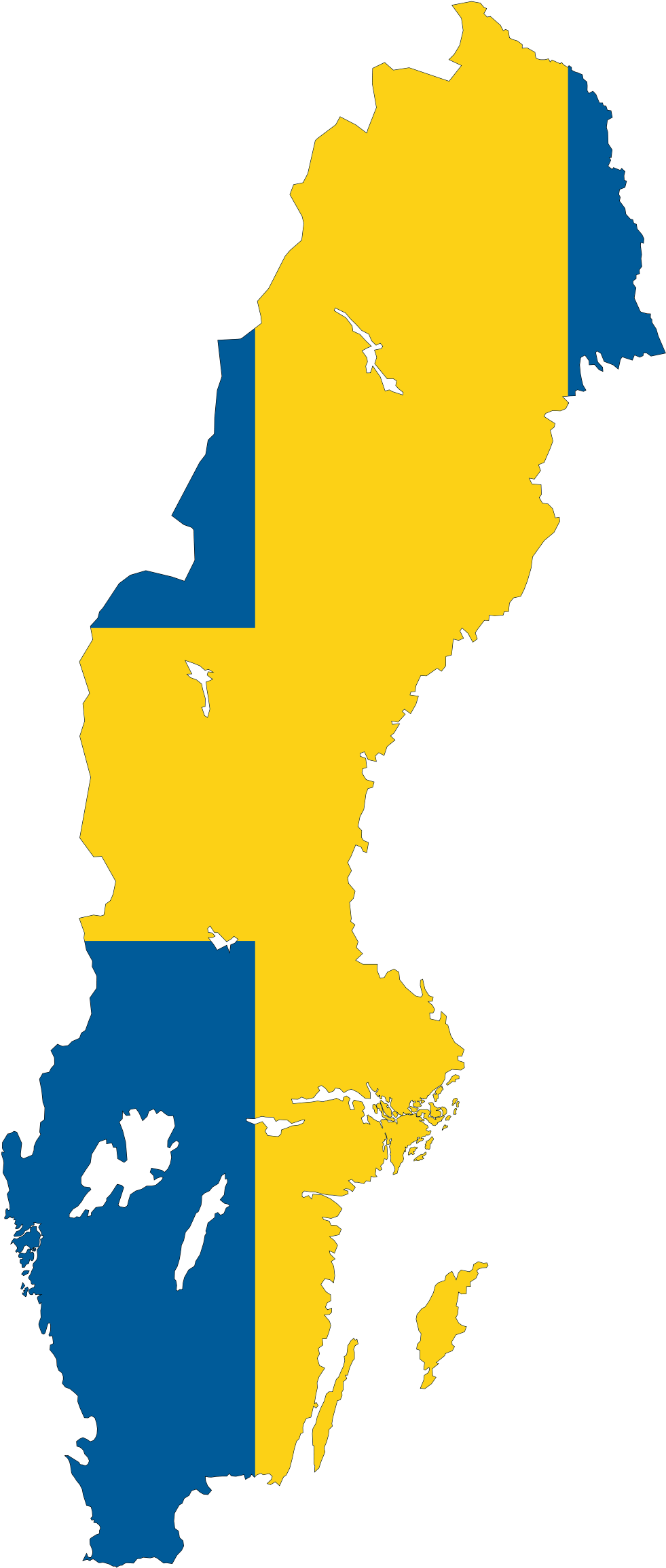 Clip Art Map - Sweden Country With Flag (1024x2417)
