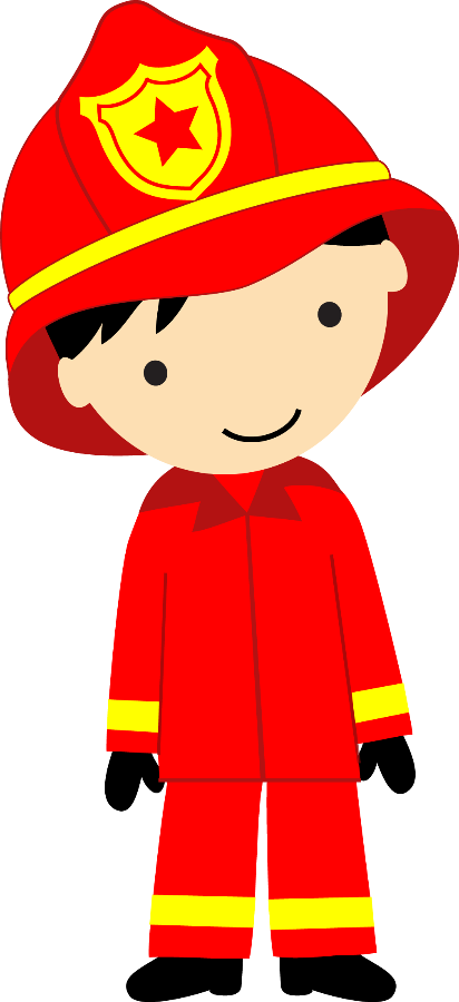 Bombeiros E Polícia - Fireman Kid Png (412x900)