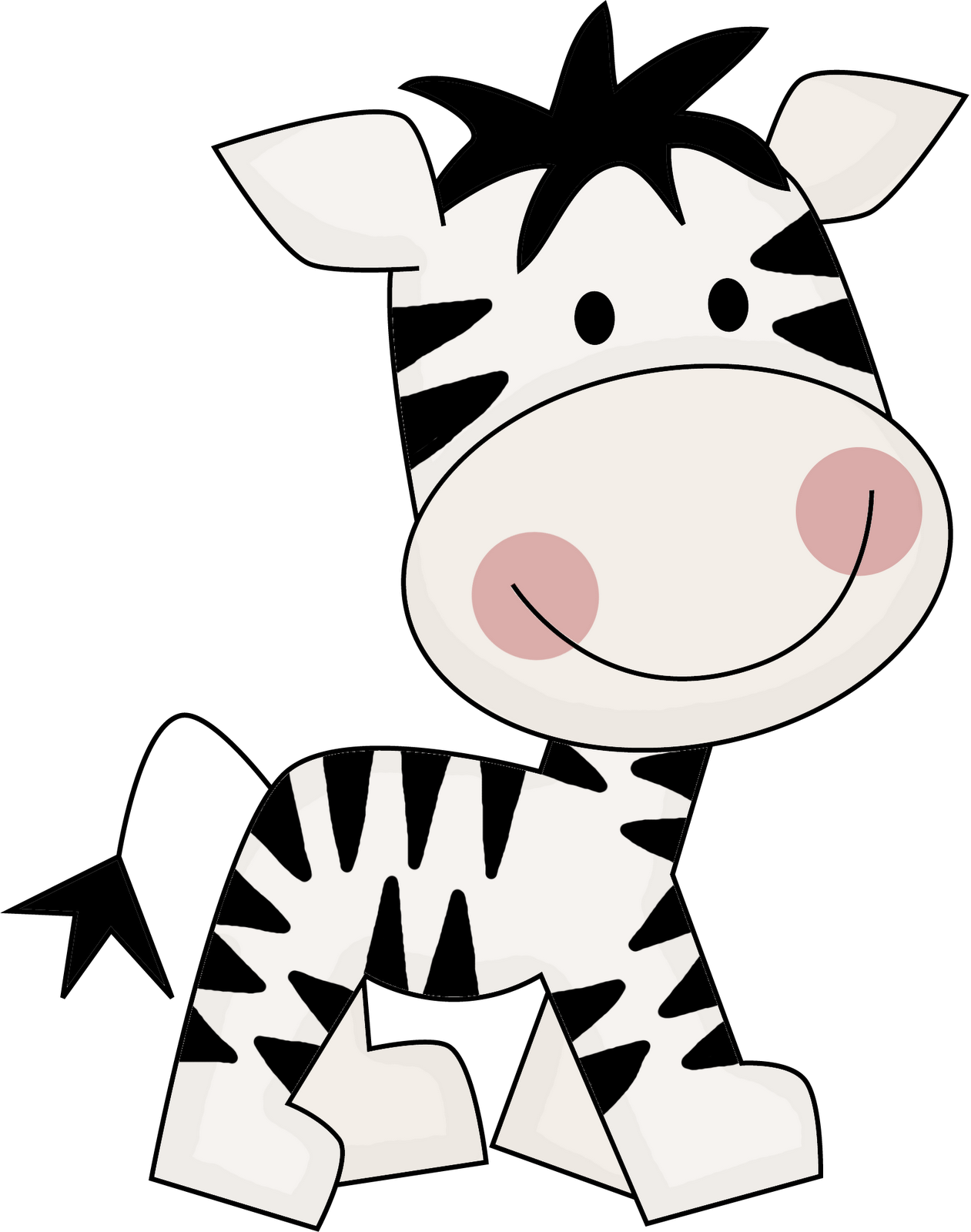 Clipart Girl Zebra Cute - Tags Safari Para Imprimir (1261x1600)