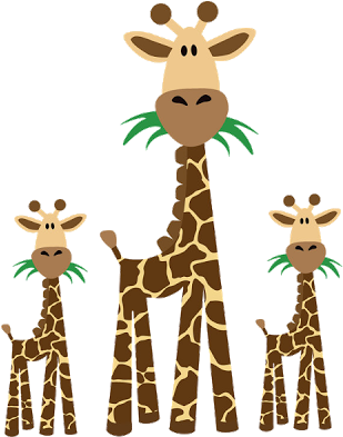 Jungle Clipart Giraffe - Giraffe And Baby Clipart (400x400)
