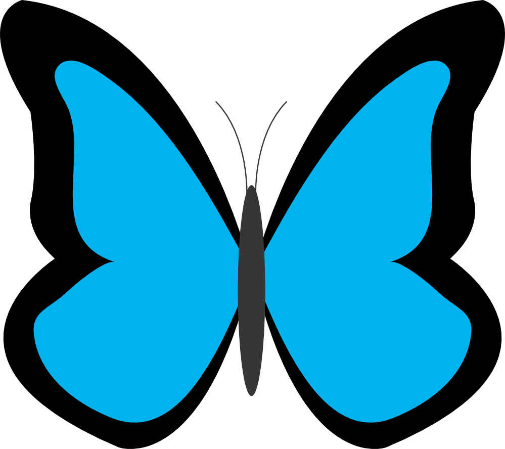 Jungle Clipart Butterfly - Blue Butterfly Clipart (999x888)