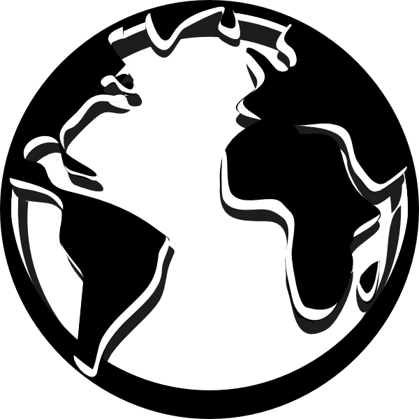 Globe Black And White Outline - Globe Logo Black And White (800x800)