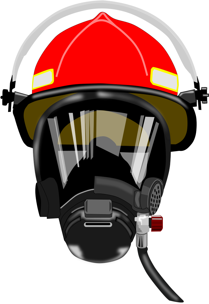 Big Image - Firefighter Mask And Helmet (1855x2400)