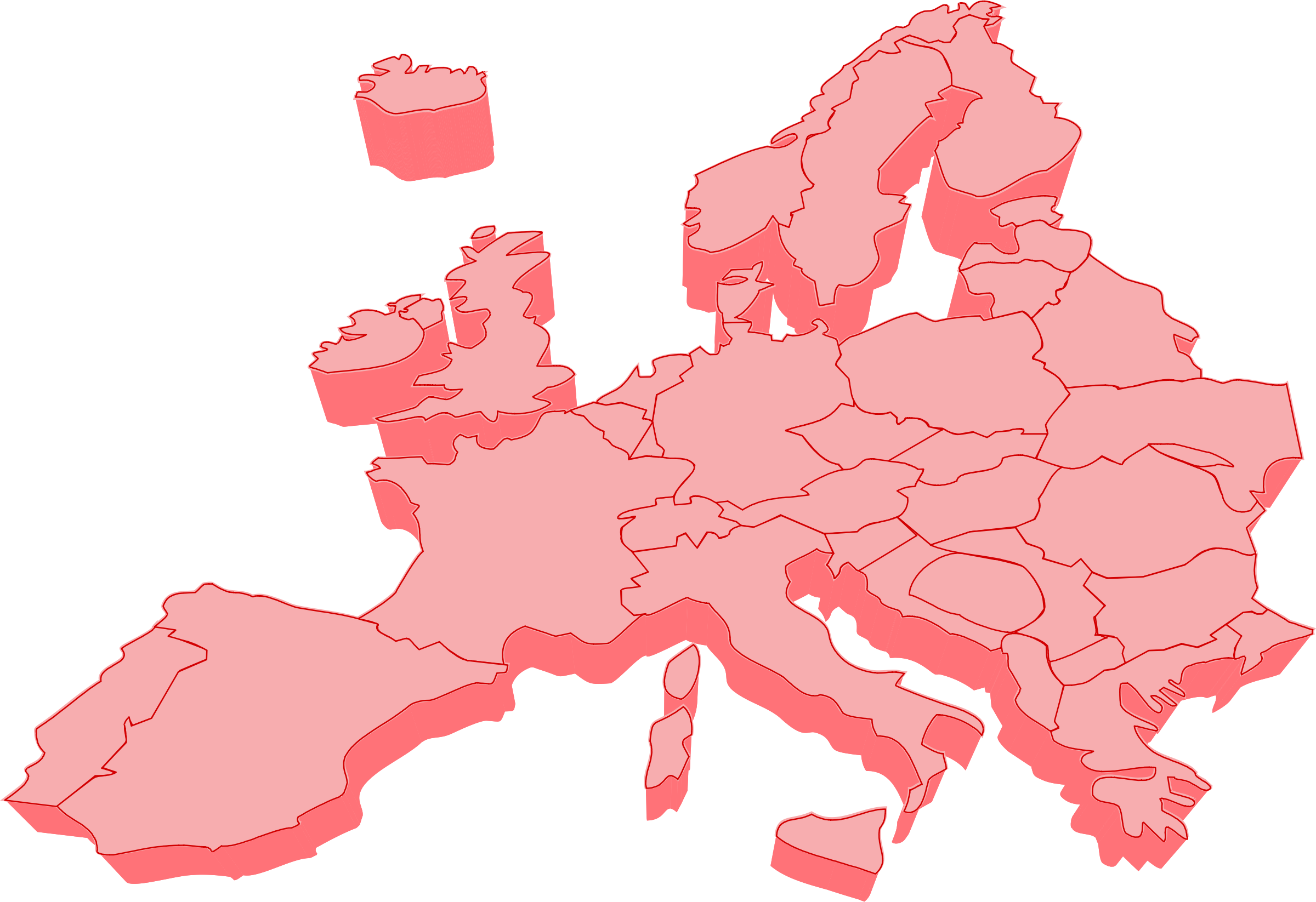 Clipart Europe Map - Europe Map Vector 3d (2400x1646)