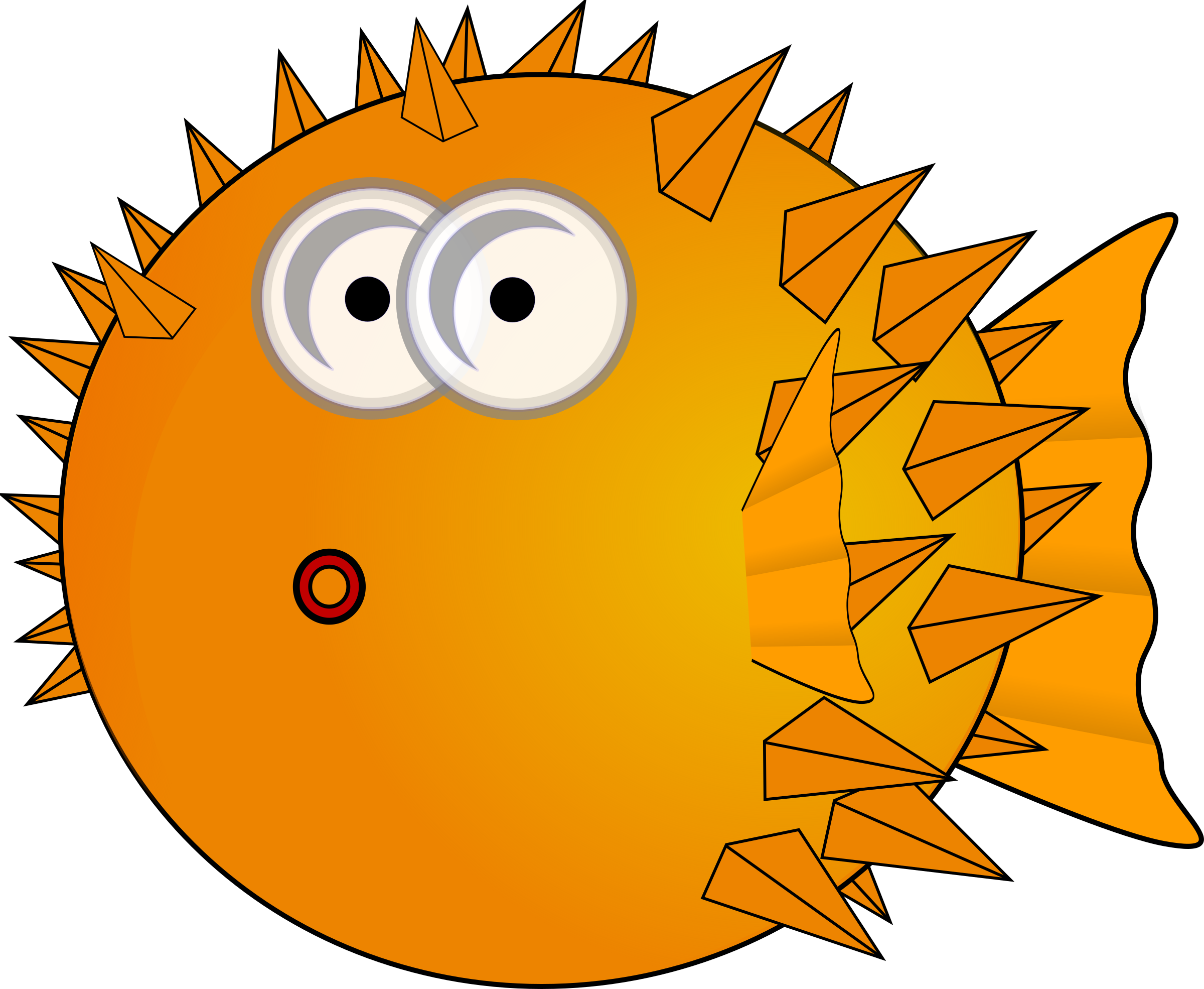 Big Image - Pufferfish Clipart (2400x1970)