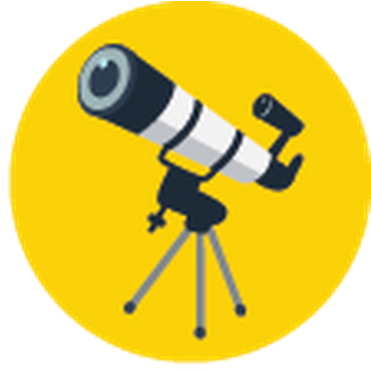 Yellow And Blue - Telescope Clip Art Png (445x399)