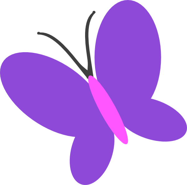 Purple Butterfly Clip Art - Purple Butterfly Clipart (600x592)