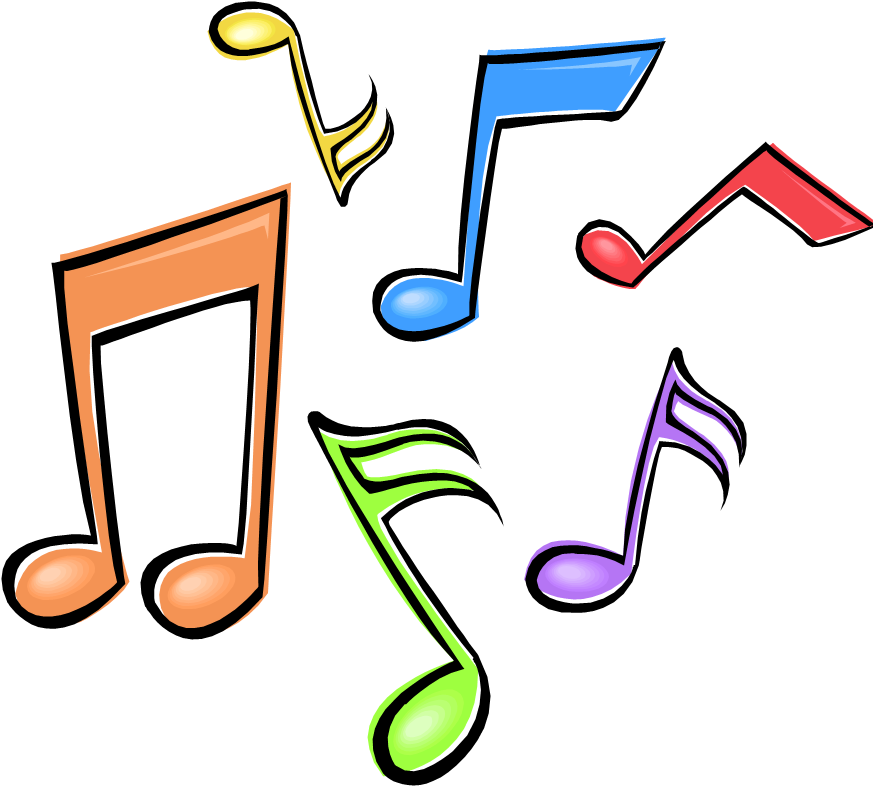 Music Notes Clipart - Musical Notes In Color (900x812)
