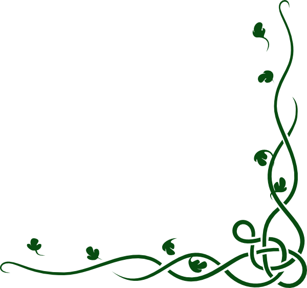 Shamrock Vine Corner Rubber Stamp By Drs Designs (600x562)