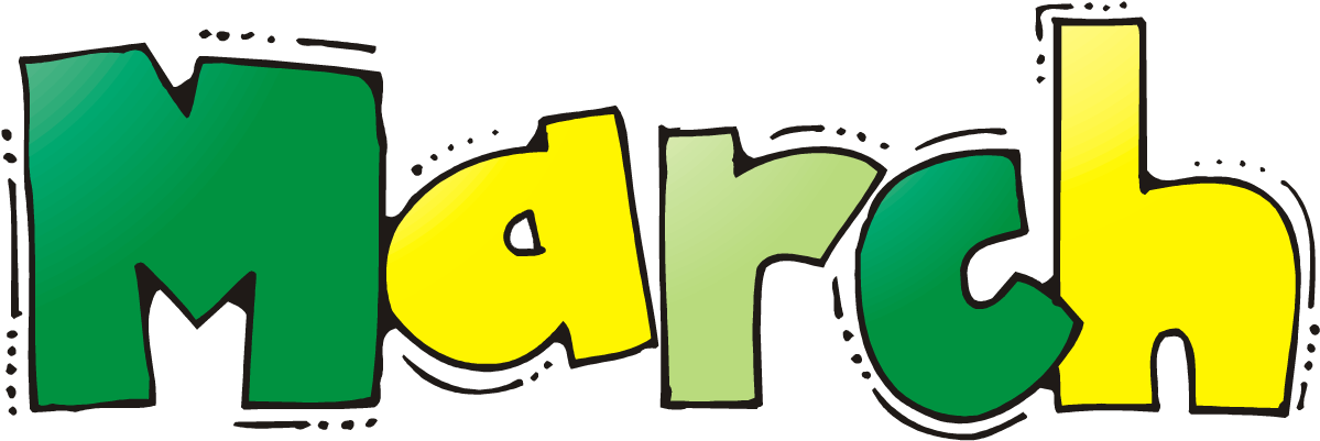 March Related Keywords Clip Art - Events For The Month Of March (1200x407)