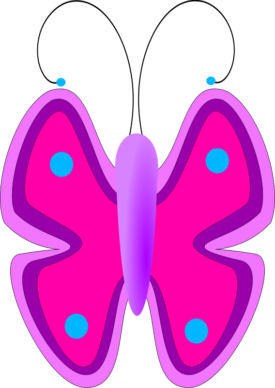 Free Vector Butterfly Clip Art - Animated Butterfly For Kids (568x800)