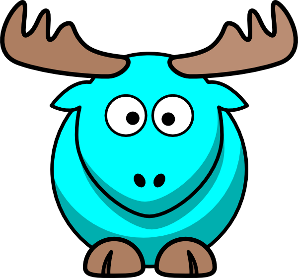 Turquoise Moose Cartoon Clip Art At Clker - Cartoon Goat (600x560)