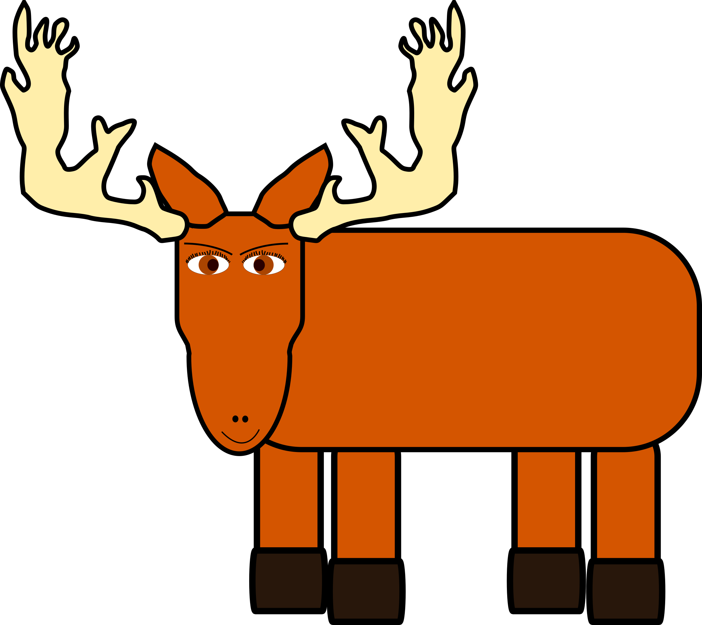 Big Image - Cartoon Moose (2400x2139)