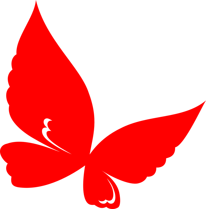Red Butterfly Clipart (707x720)