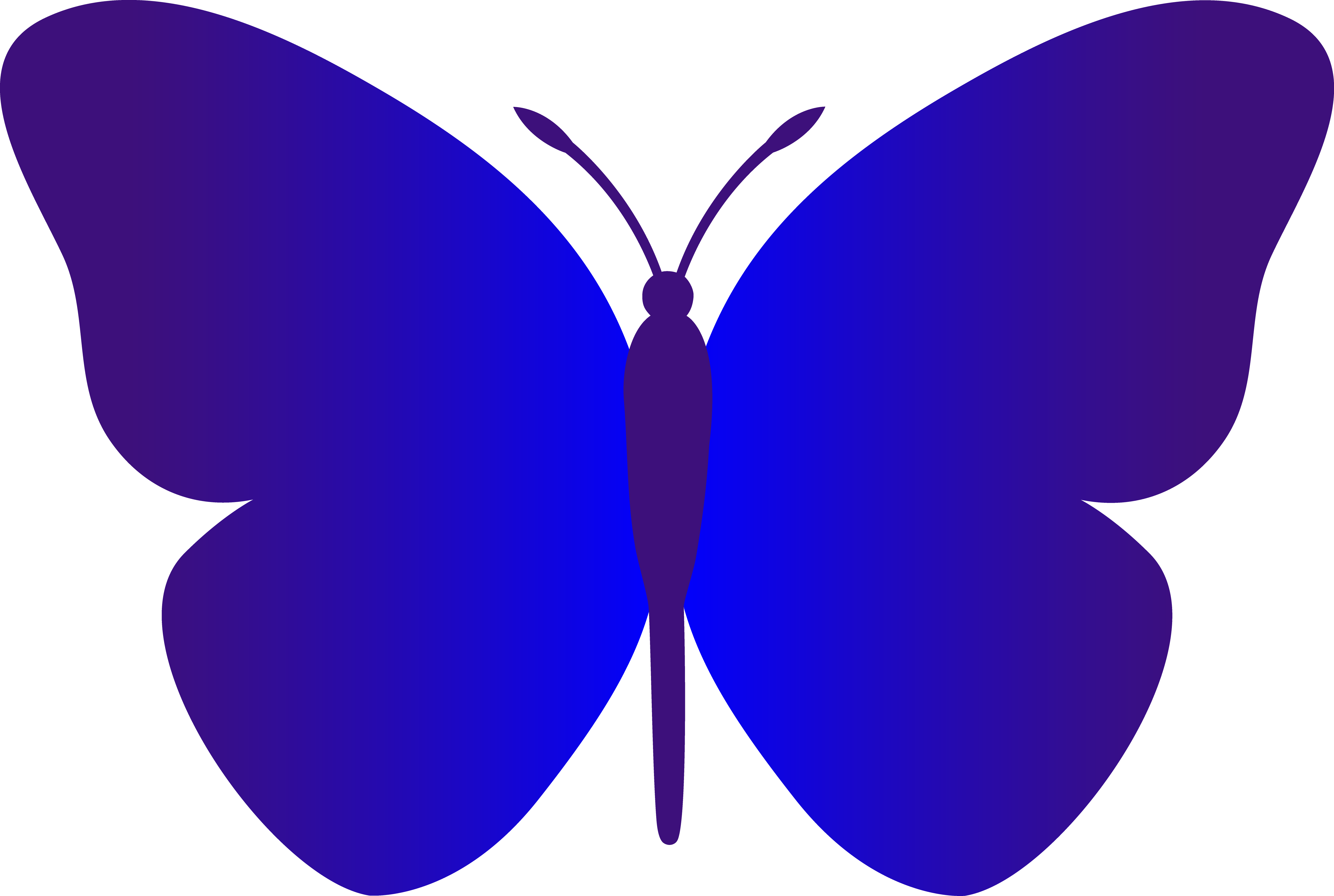 Blue Butterflies Clipart Simple Butterfly Free Clip - Simple Butterfly Clip Art (5381x3614)