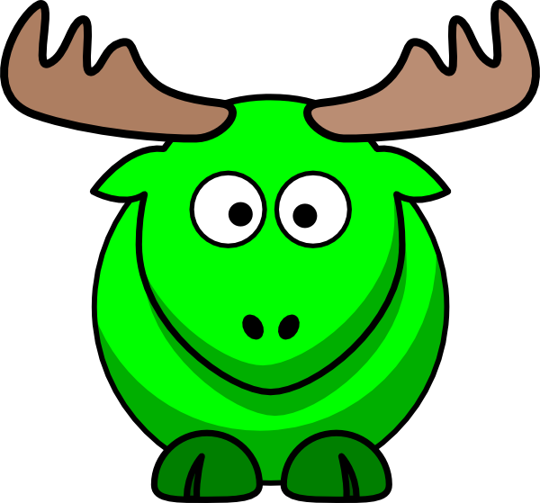 Moose Green Kids Clip Art - Moose Cartoon (600x559)