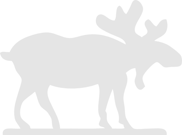 Gray Moose Clip Art At Clker - White Moose Black Background (600x445)