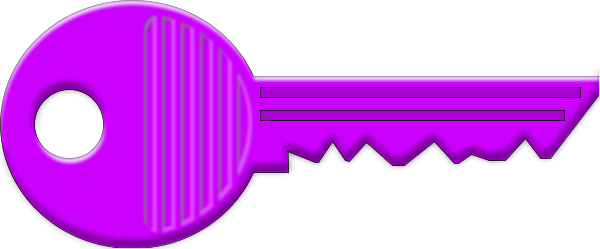 Vector Clip Art - Coloured Key Clip Art (600x249)