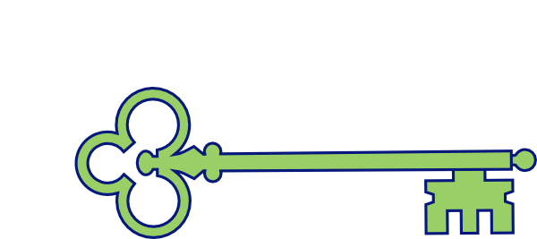 Green Skeleton Key 2 Clip Art - Green Key Clipart (600x267)