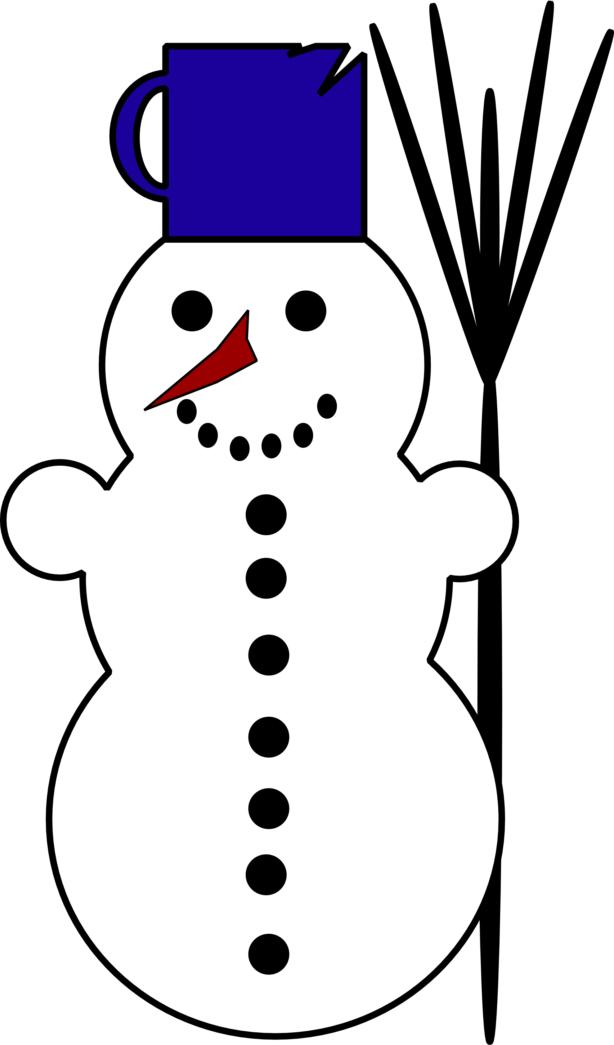 Vintage Snowman Clipart - White Clipart (1979x3368)