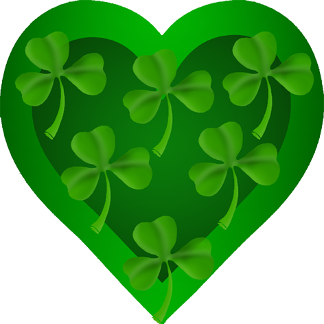 Patrick's Heart With Shamrock - St Patrick's Day Clip Art (472x472)