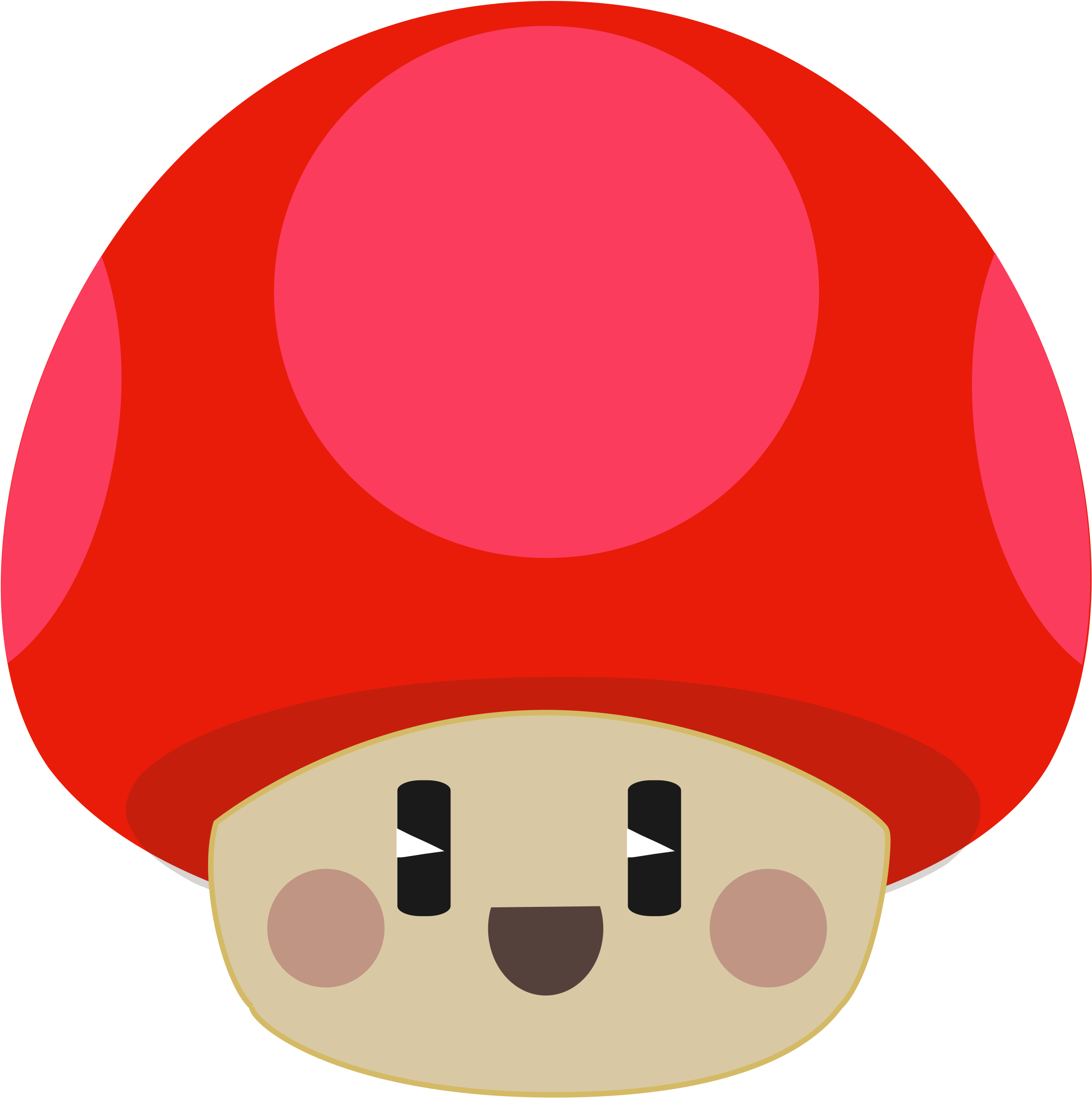 Happy Mushroom - Cartoon Mushroom (2400x2393)