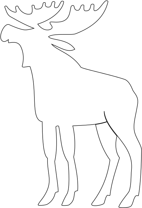 Meuble Héraldique Orignal - Outline Of A Moose (624x768)