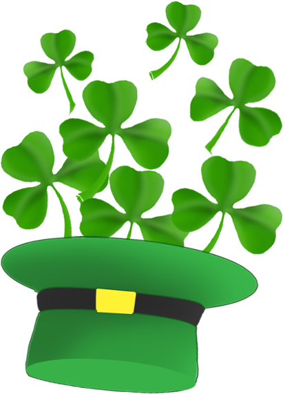 Leprechaun Hat And St - St Patty's Day Clover (472x631)