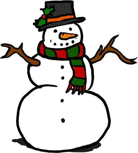 Snowman Black And White Free Snowman Clipart Black - Free Clipart Snowman (500x500)