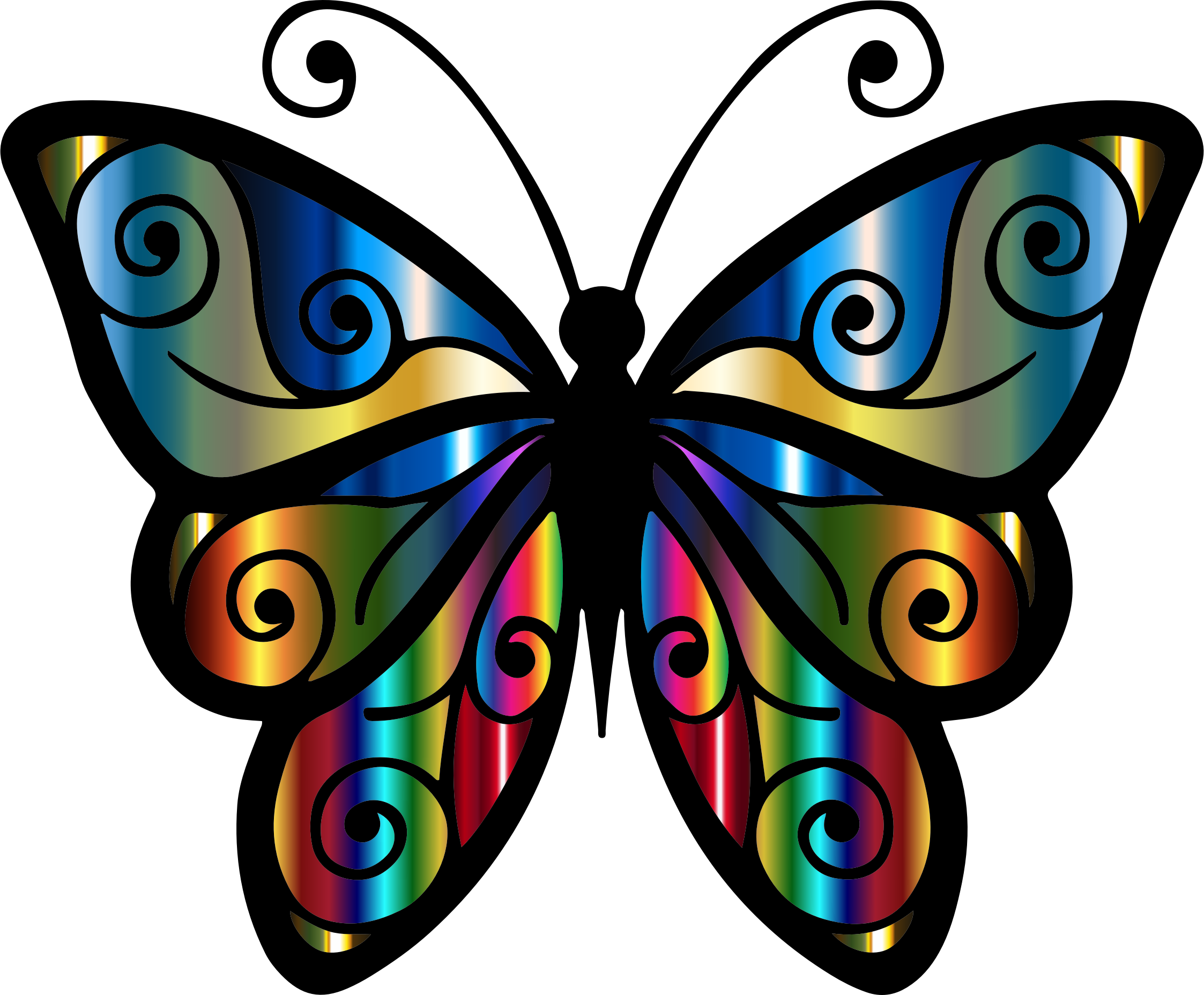 Abstract Animal Art Butterfly Colorful Prismatic - Kupu Kupu Warna Warni (2246x1856)