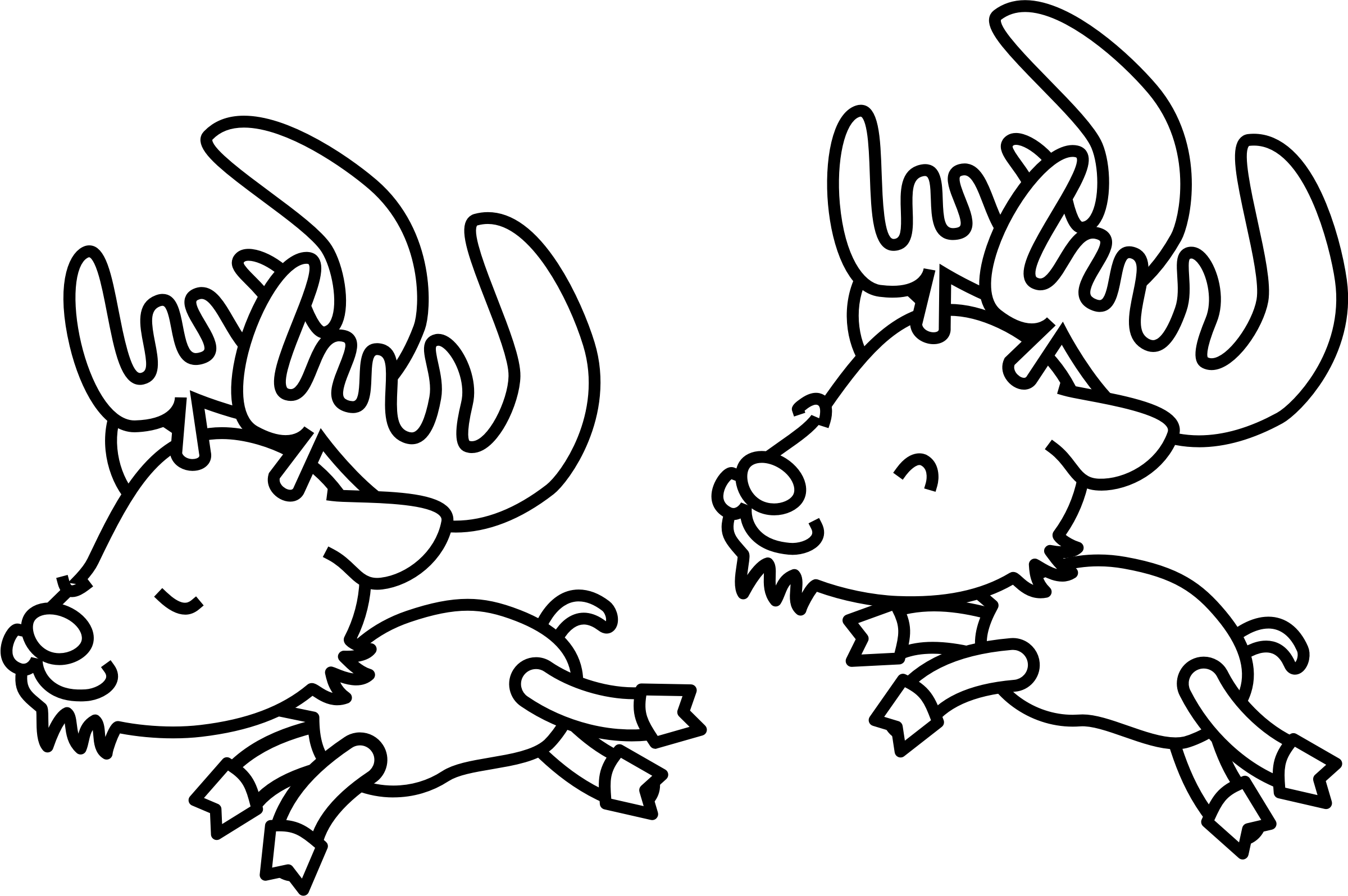 Caribou Clip Art - Pobarvanke Zima (2400x1596)