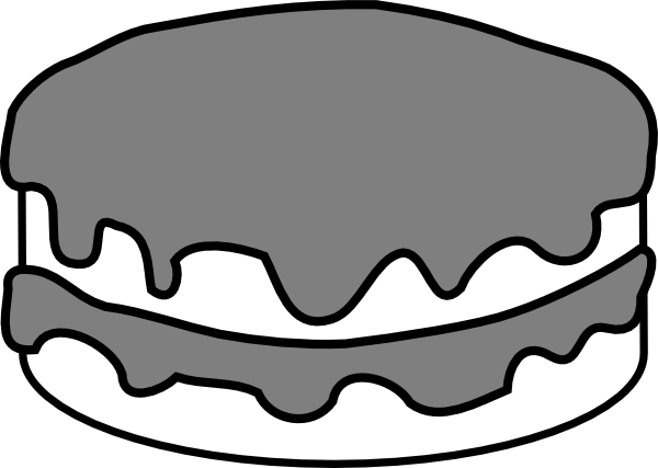 Birthday - Cake - Clipart - Black - And - White - Birthday Cake No Candles (600x427)