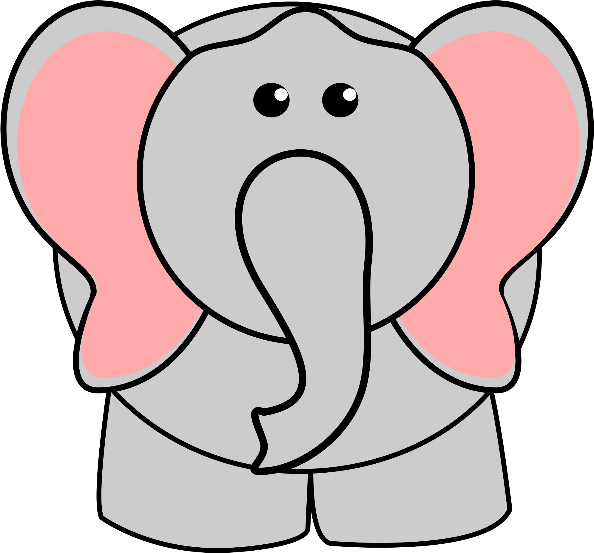 Elephant Clip Art 5 Clipartcow - Sad Cartoon Elephant (2400x2232)