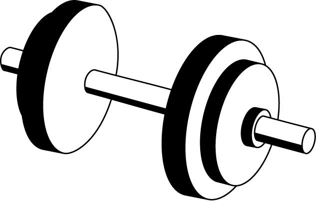 Dumbell Clipart Moose Clipart - Dumbbell Clipart Black And White (633x403)