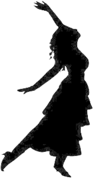 Dancing Clip Art - Woman Dancing Silhouette (450x600)