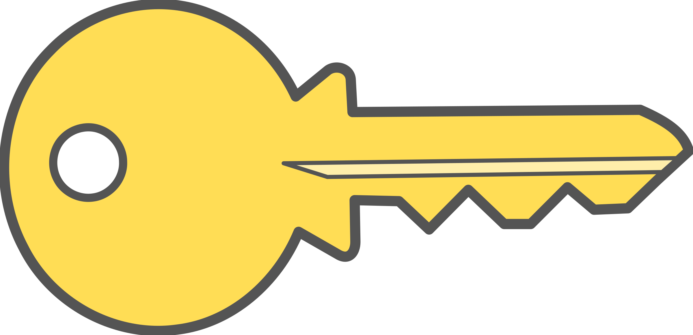 Key Yellow Png Clipart Download Free Images In Png - Key Clipart (2400x1161)