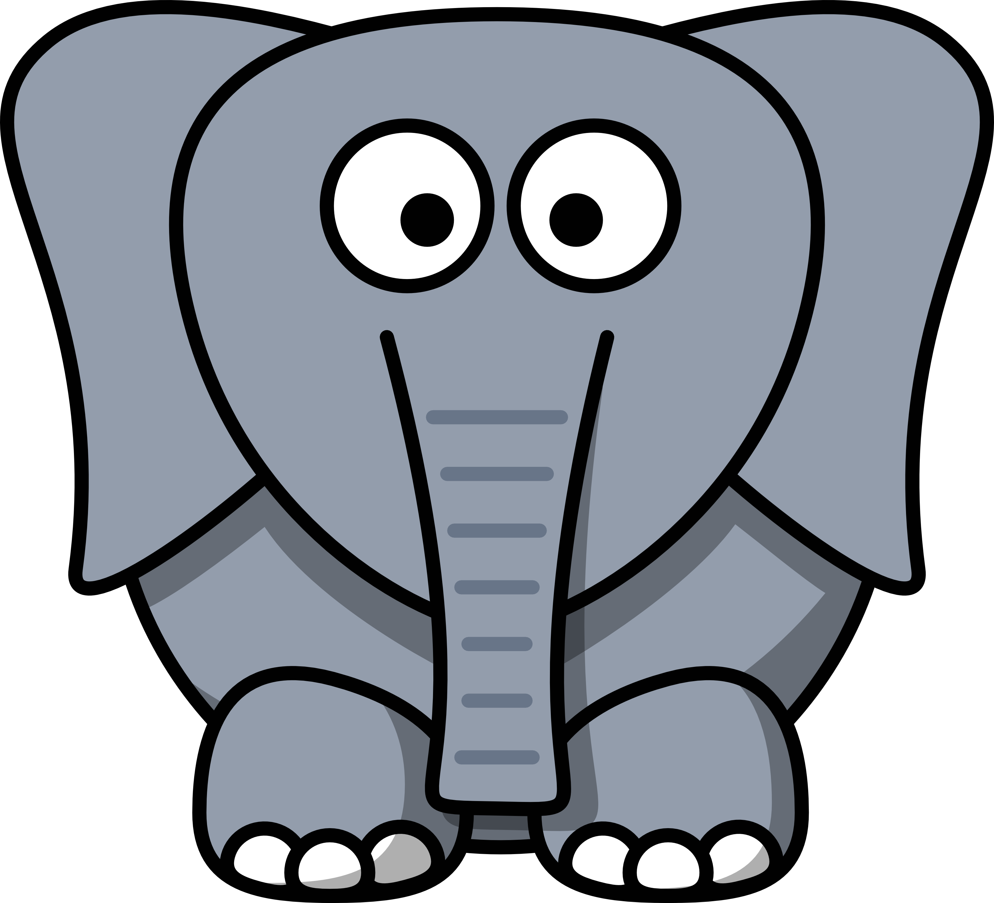 Images Of Cartoon Elephants - Cartoon Elephant Face (3333x3029)
