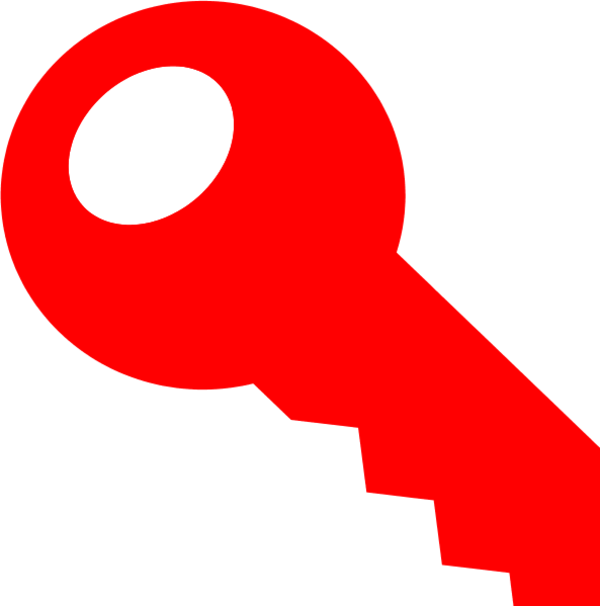 Key Clipart Red - Red Key Clip Art (600x606)