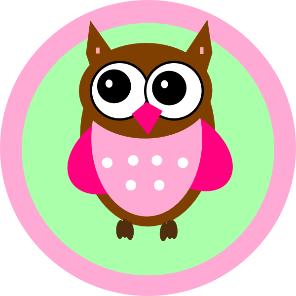 Pink Owl Tag Clip Art - Baby Shower Poems For Girl (600x600)